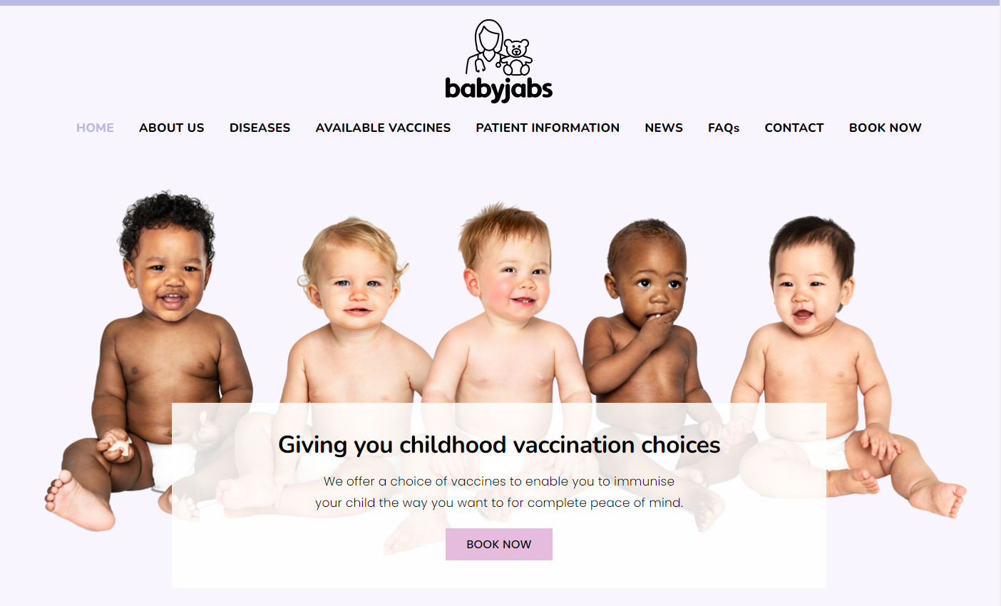 New BabyJabs website Home page